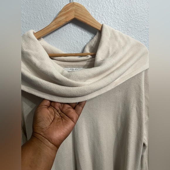 EUC XL Beige Cowl Neck Sweater - Picture 3 of 7